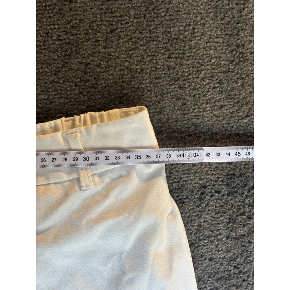 Jules & Leopold Straight Pants Womens Medium White Stretch Elastic Waist Pull-On